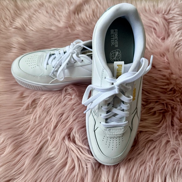 Puma Women’s Karmen Rebelle White Platform Sneakers Size 9 - Picture 2 of 6